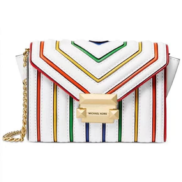 Michael Kors Rainbow Trim Leather Purse - Picture 1 of 6